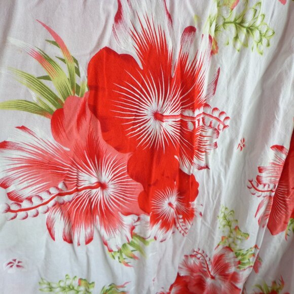 AKSHI COLLECTIONS Sleeveless Asymmetrical Midi Sundress O/S Hibiscus Pattern - Picture 7 of 9